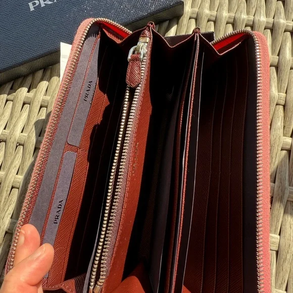 Prada - Zip Around Long Saffiano Leather Wallet - Wallet - Picture 5 of 11